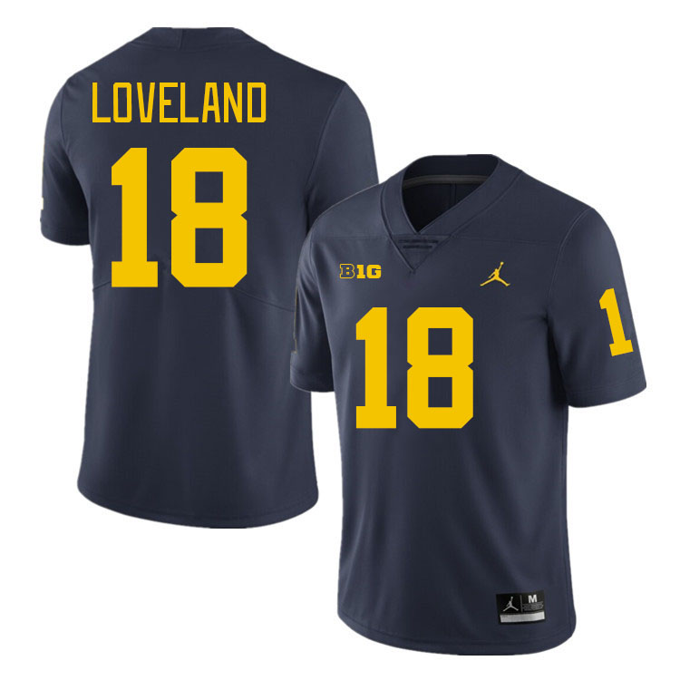 Colston Loveland Michigan Jersey,Michigan Wolverines #18 Colston Loveland Jersey Youth-Navy